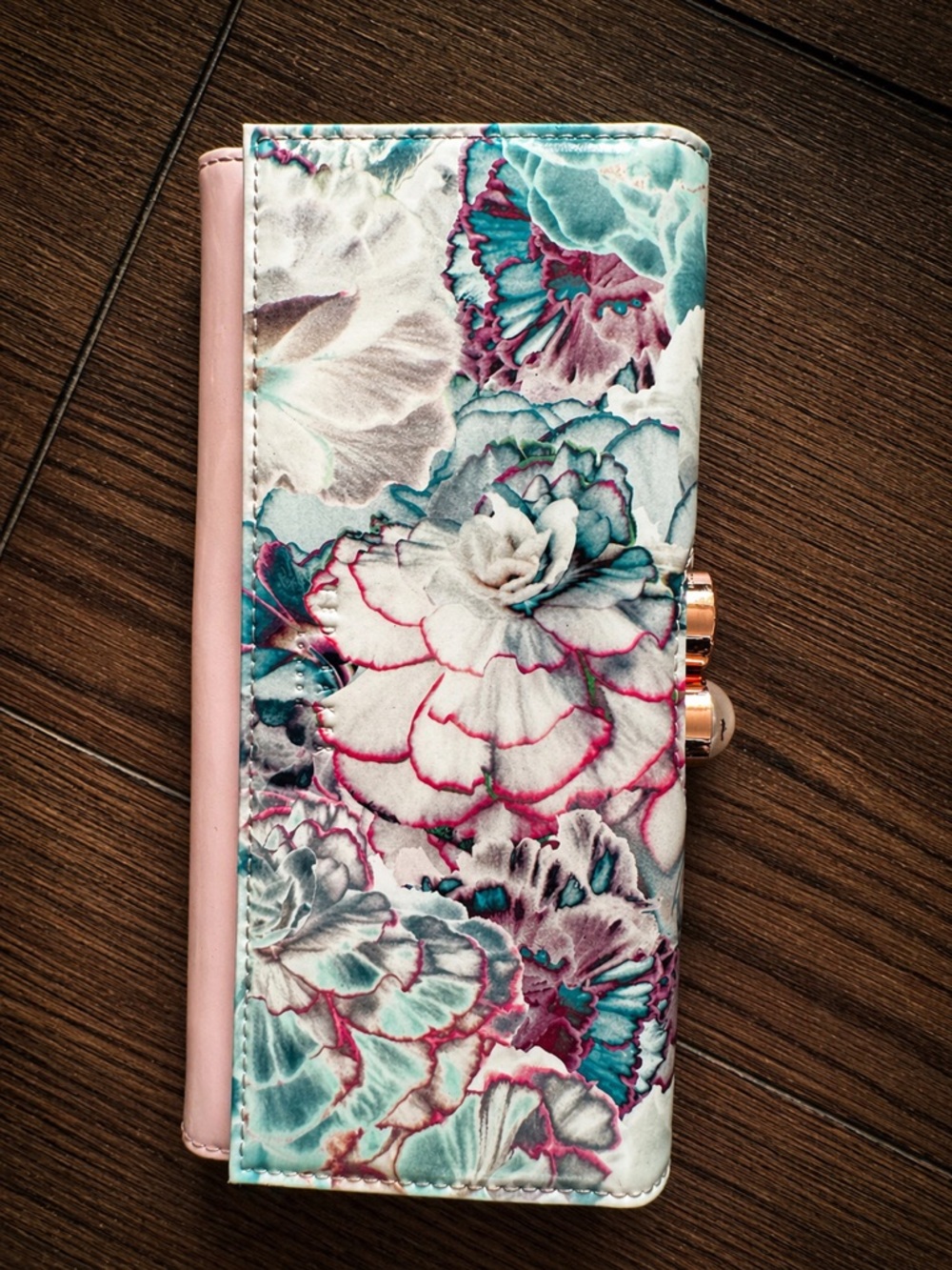 Ted Baker Floral Wallet Clutch in Pink, Teal and Magenta